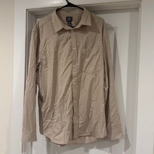 H&M Men's Casual Button Down Shirt - Beige
